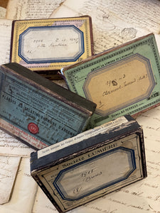 Original Antique French Paper Boxes - Set E