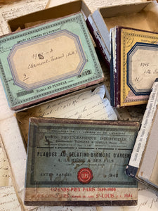 Original Antique French Paper Boxes - Set E