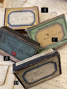 Original Antique French Paper Boxes - Set E