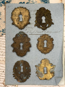 19th Century French Escutcheon Keyhole Covers - C