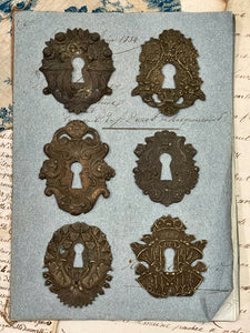 19th Century French Escutcheon Keyhole Covers - C