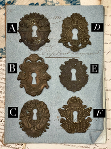 19th Century French Escutcheon Keyhole Covers - C