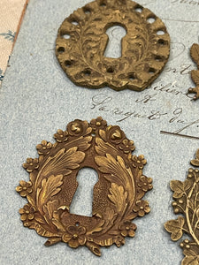 19th Century French Escutcheon Keyhole Covers - D