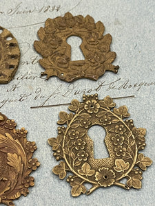19th Century French Escutcheon Keyhole Covers - D