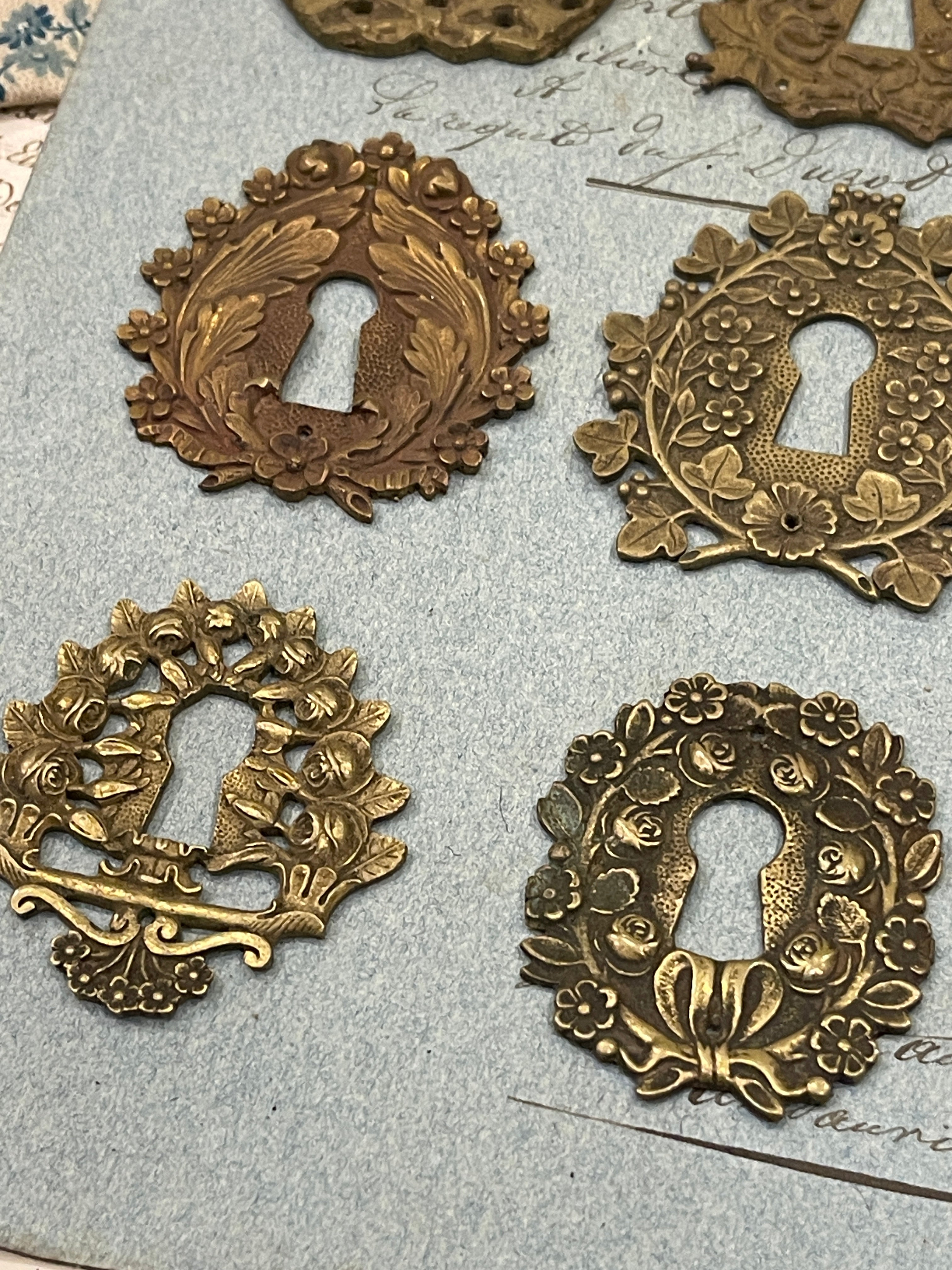 19th Century French Escutcheon Keyhole Covers - D