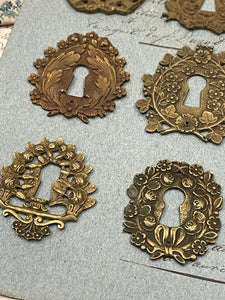 19th Century French Escutcheon Keyhole Covers - D