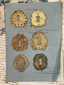 19th Century French Escutcheon Keyhole Covers - D