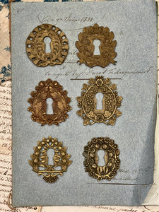 19th Century French Escutcheon Keyhole Covers - D