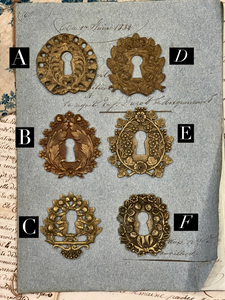 19th Century French Escutcheon Keyhole Covers - D