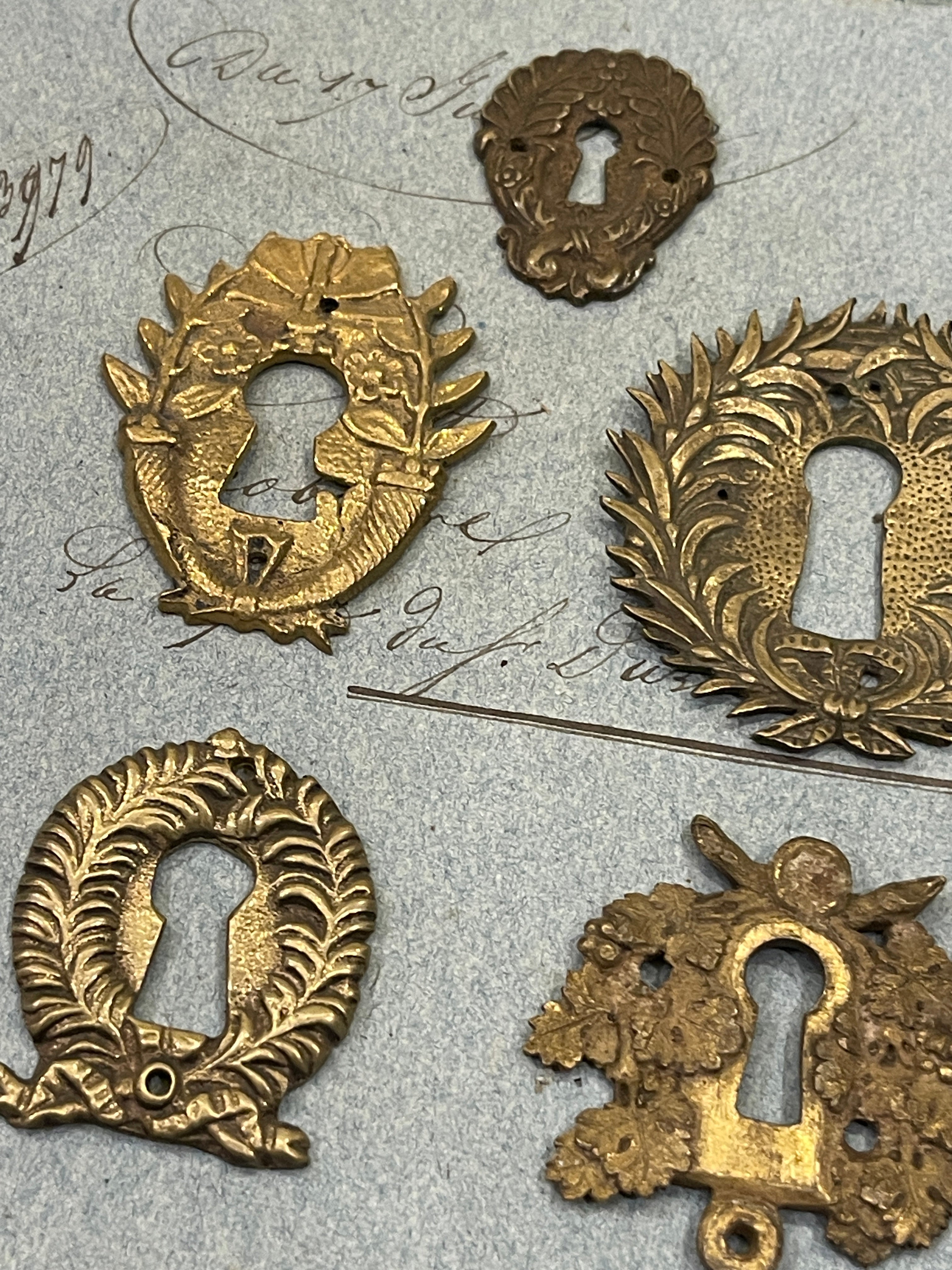 19th Century French Escutcheon Keyhole Covers - E