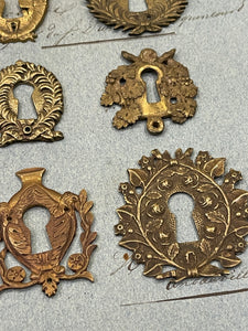 19th Century French Escutcheon Keyhole Covers - E