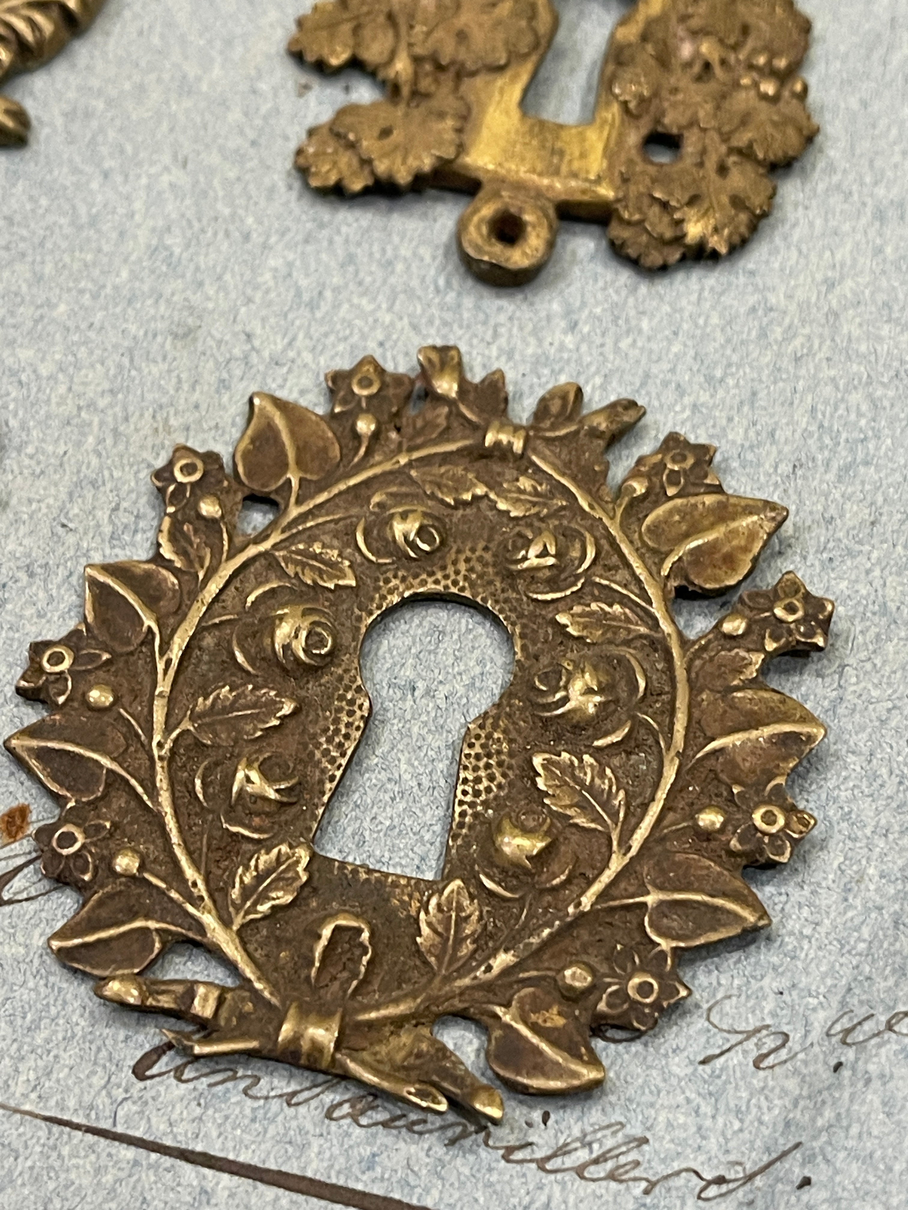 19th Century French Escutcheon Keyhole Covers - E