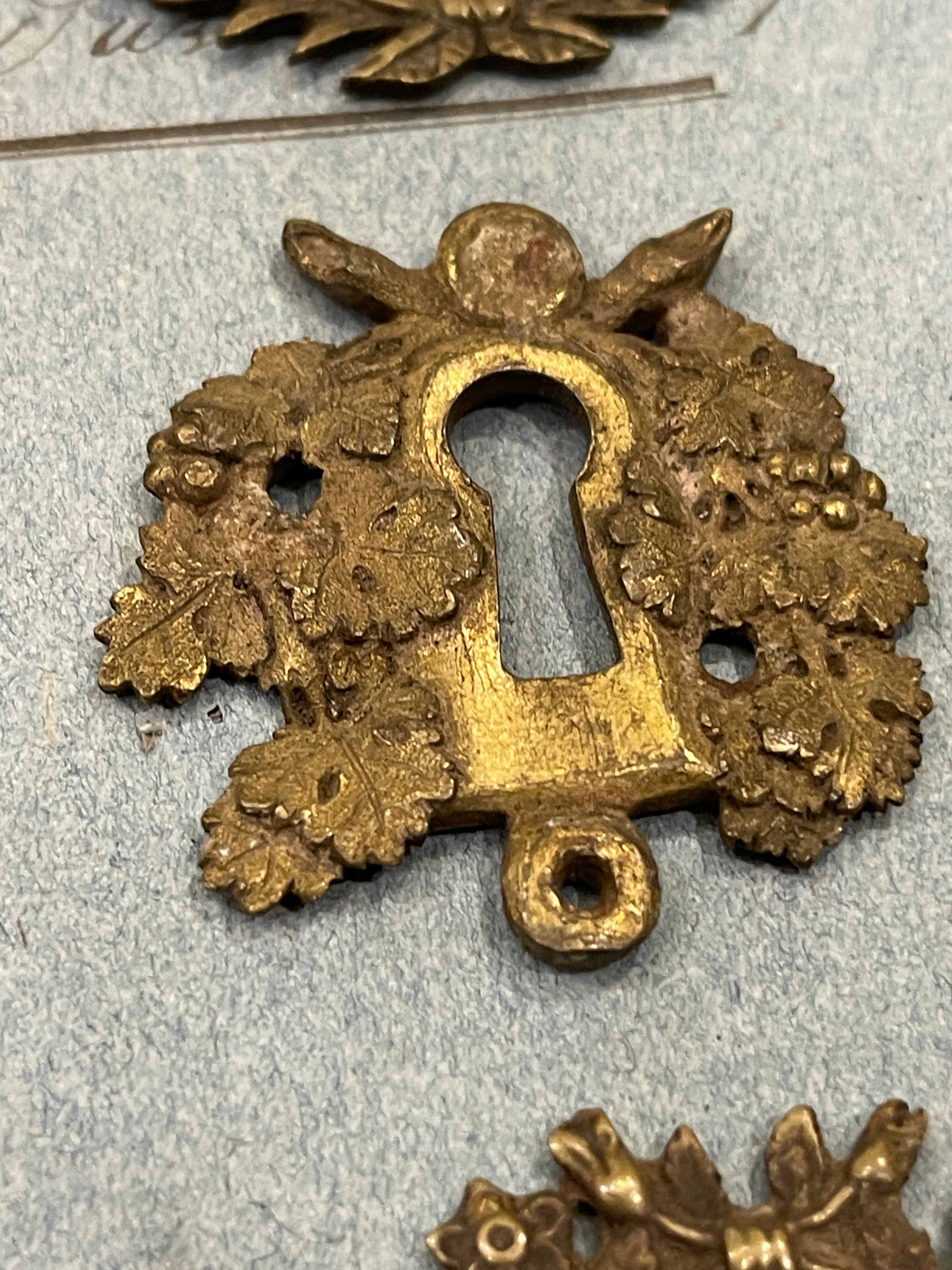 19th Century French Escutcheon Keyhole Covers - E