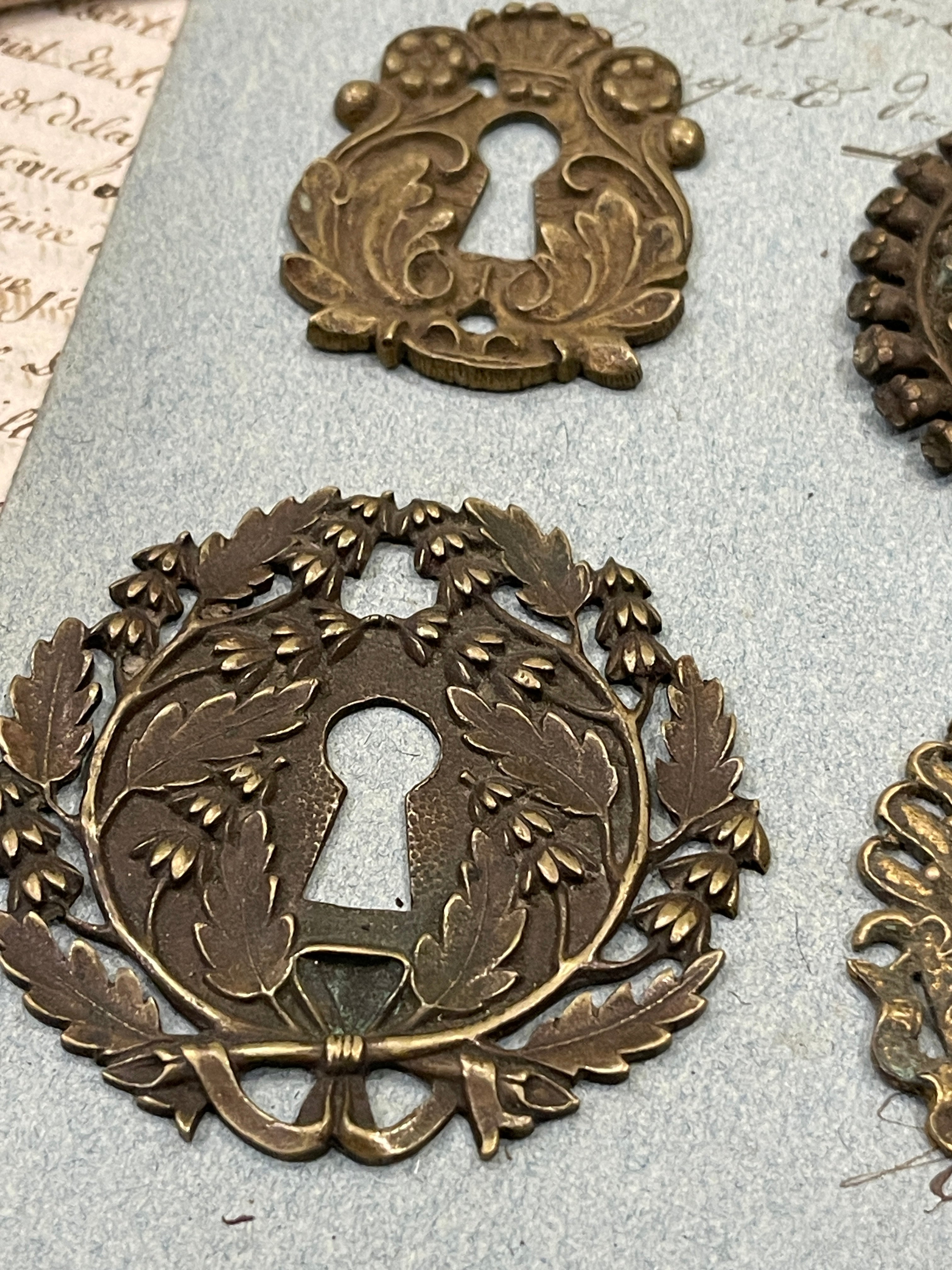 19th Century French Escutcheon Keyhole Covers - G