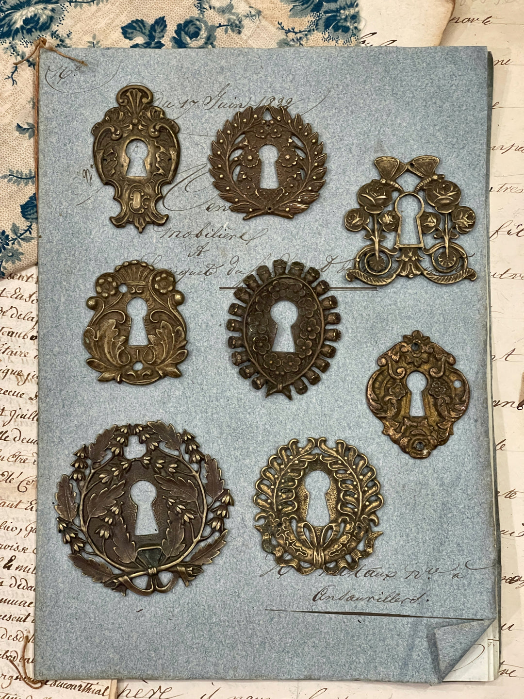 19th Century French Escutcheon Keyhole Covers - G