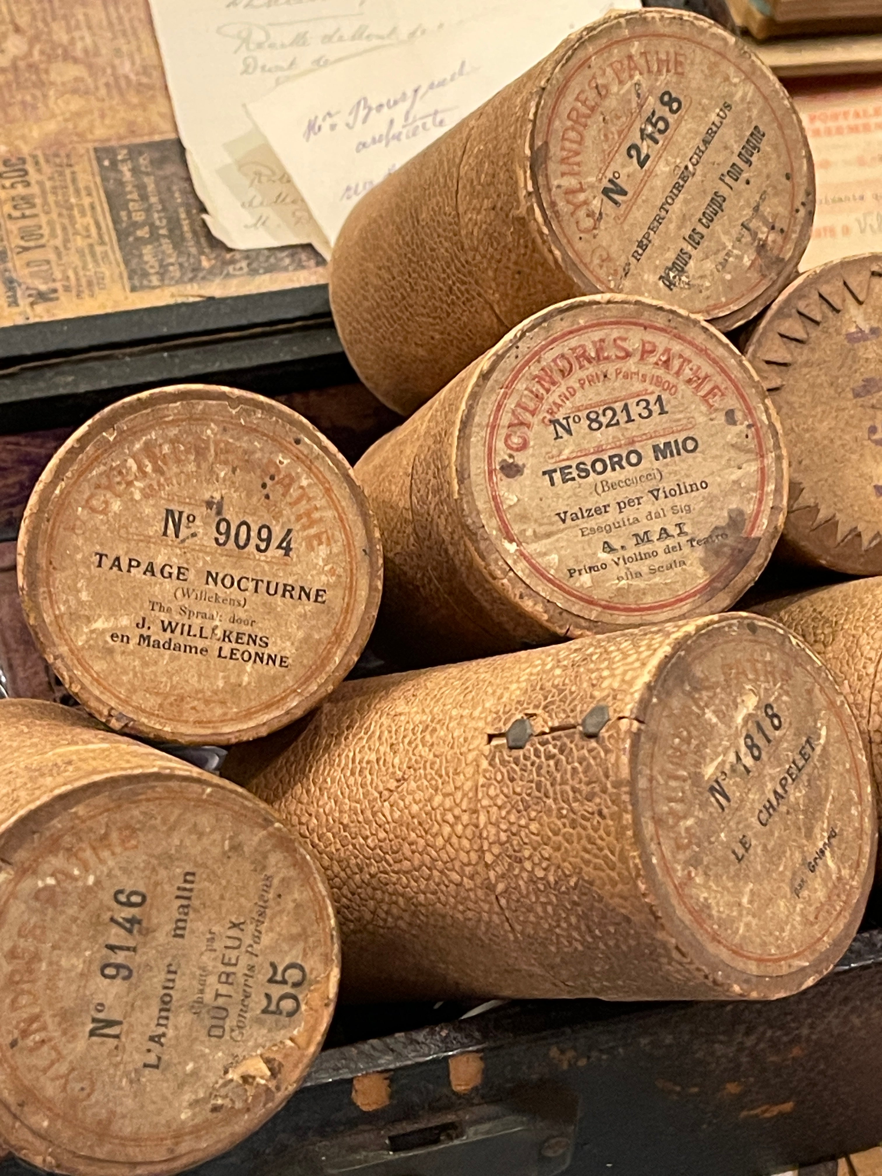 Antique French Cylinder Phonograph Cases