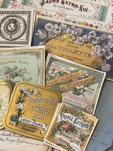 Antique Original French Perfume Labels - A