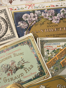 Antique Original French Perfume Labels - A