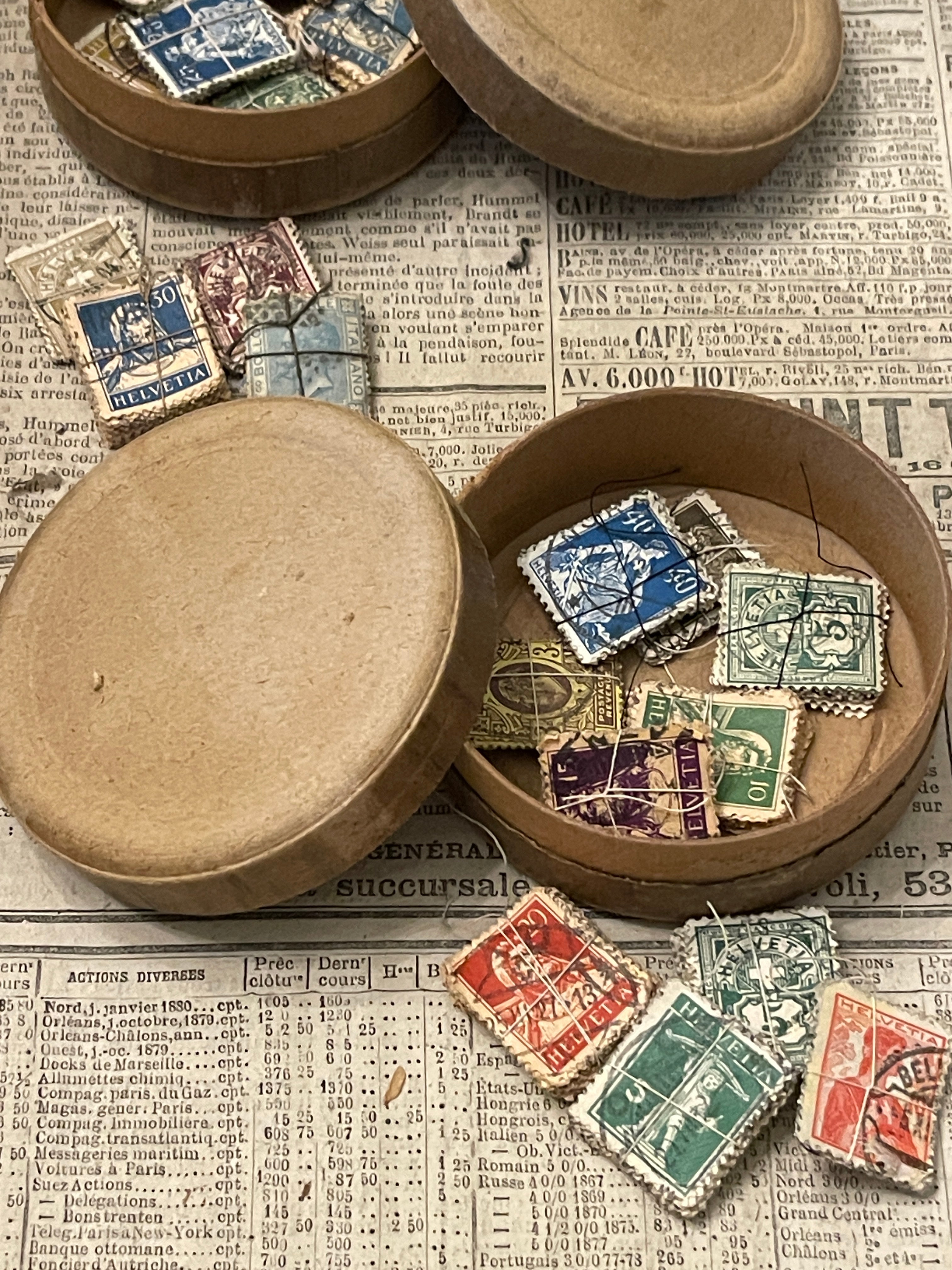 French Apothecary boxes with stamps.