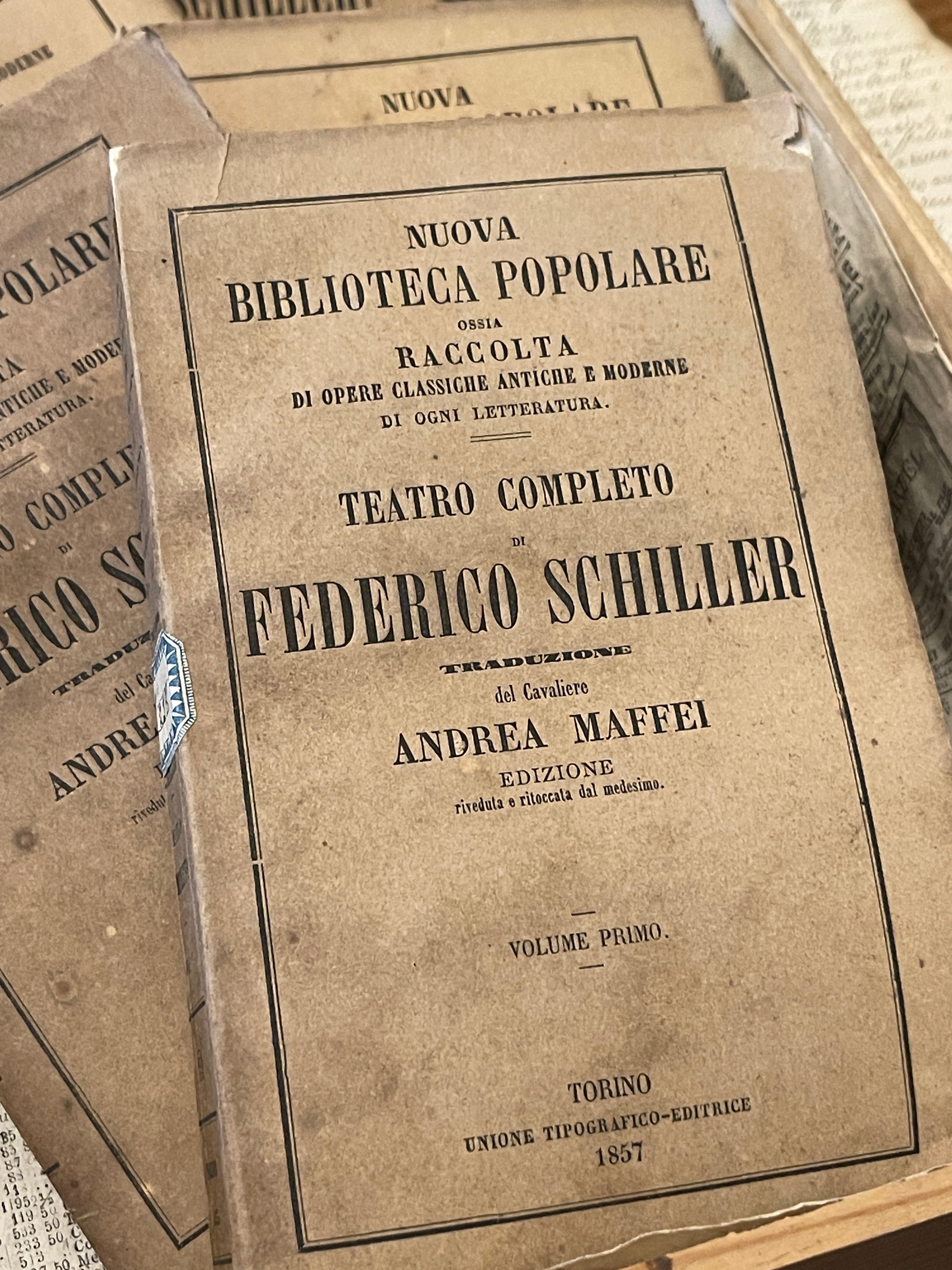 Antique Italian 1858 Biblioteca Popolare Books