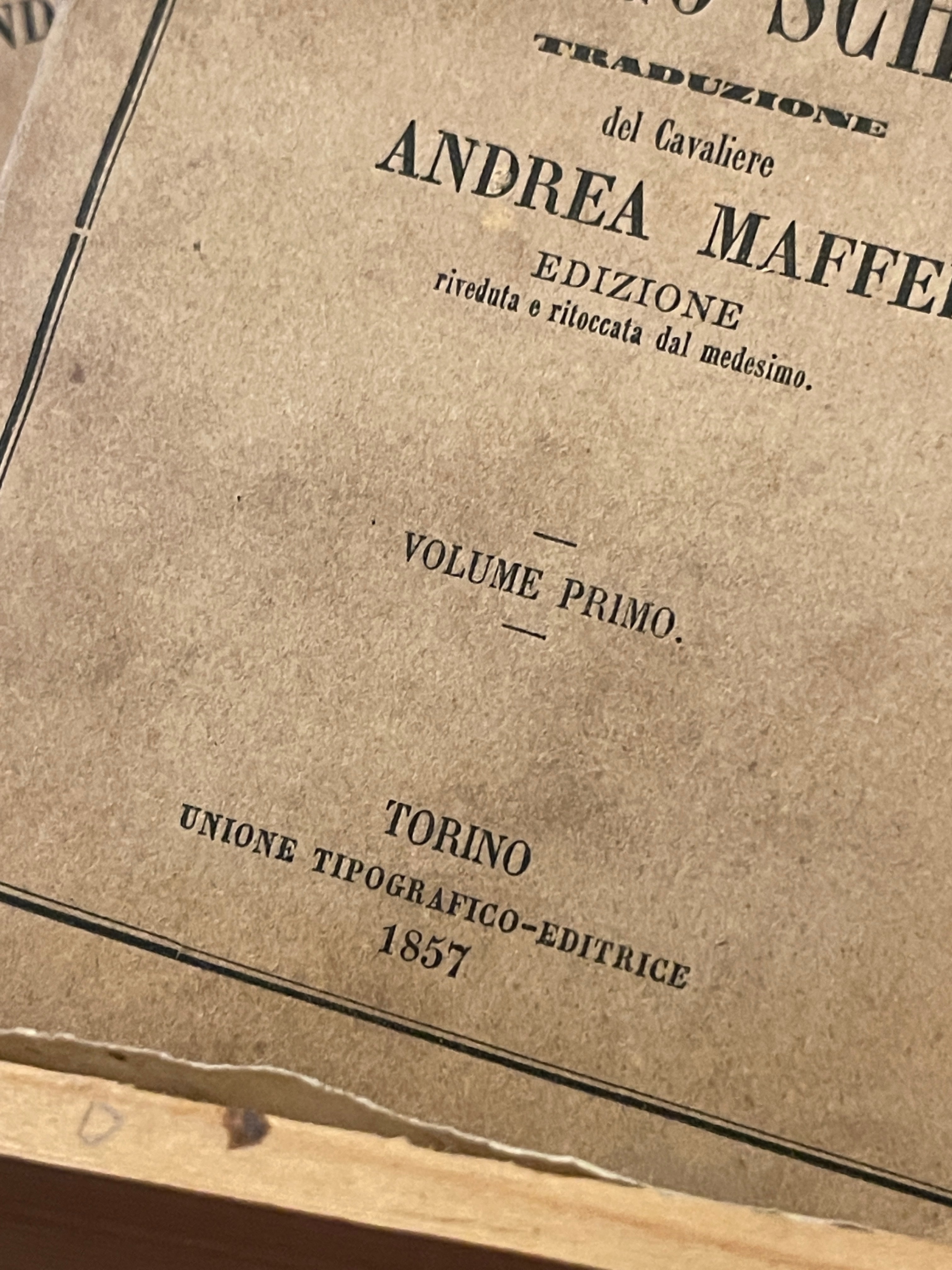 Antique Italian 1858 Biblioteca Popolare Books