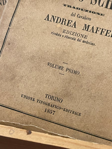 Antique Italian 1858 Biblioteca Popolare Books