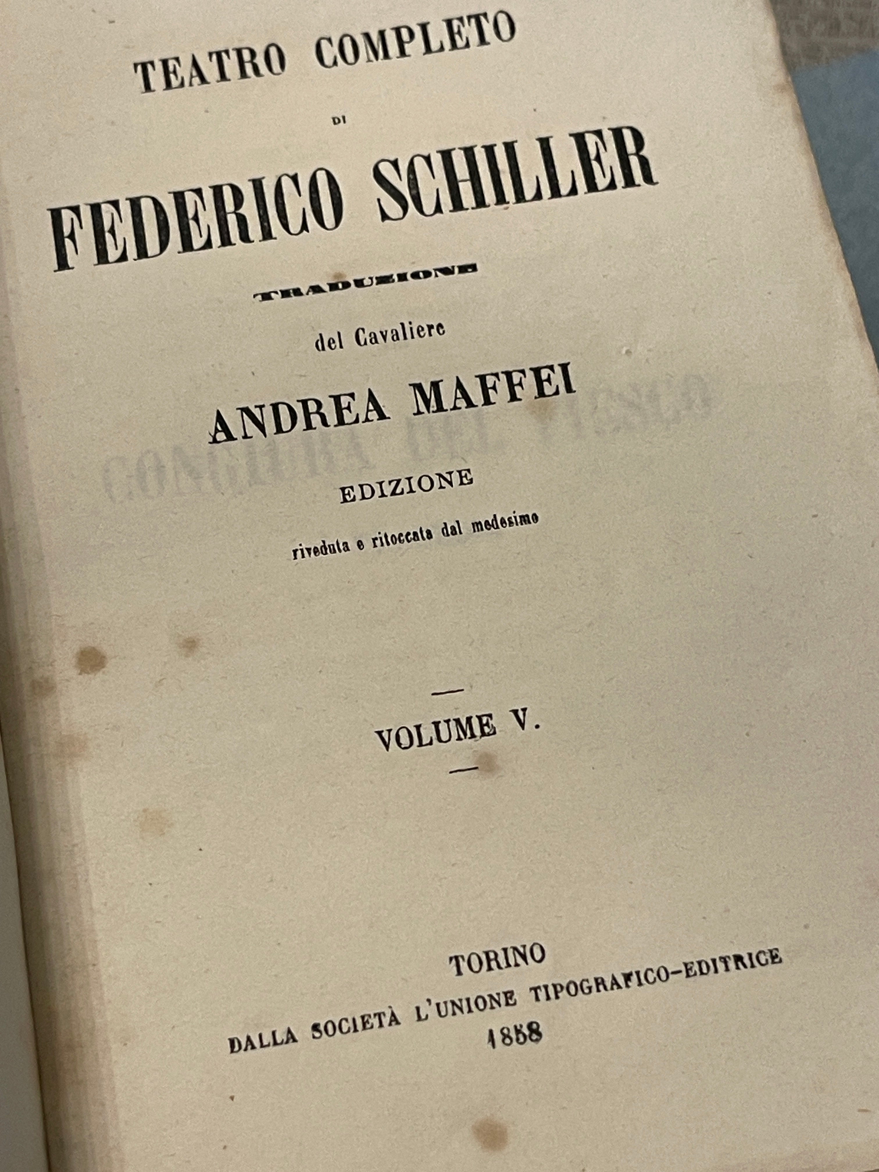 Antique Italian 1858 Biblioteca Popolare Books