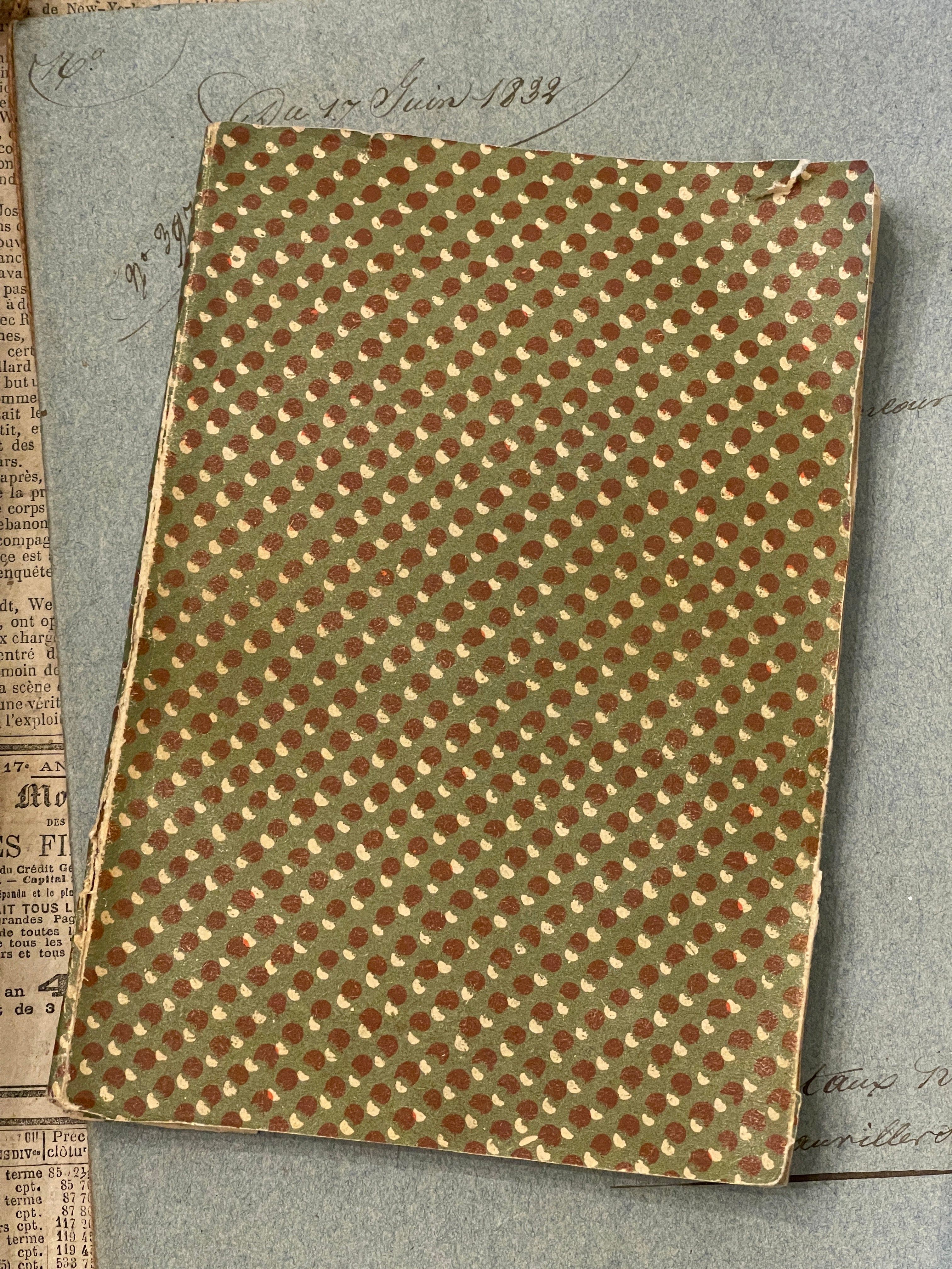Antique French 1812 Papier Dominote Book