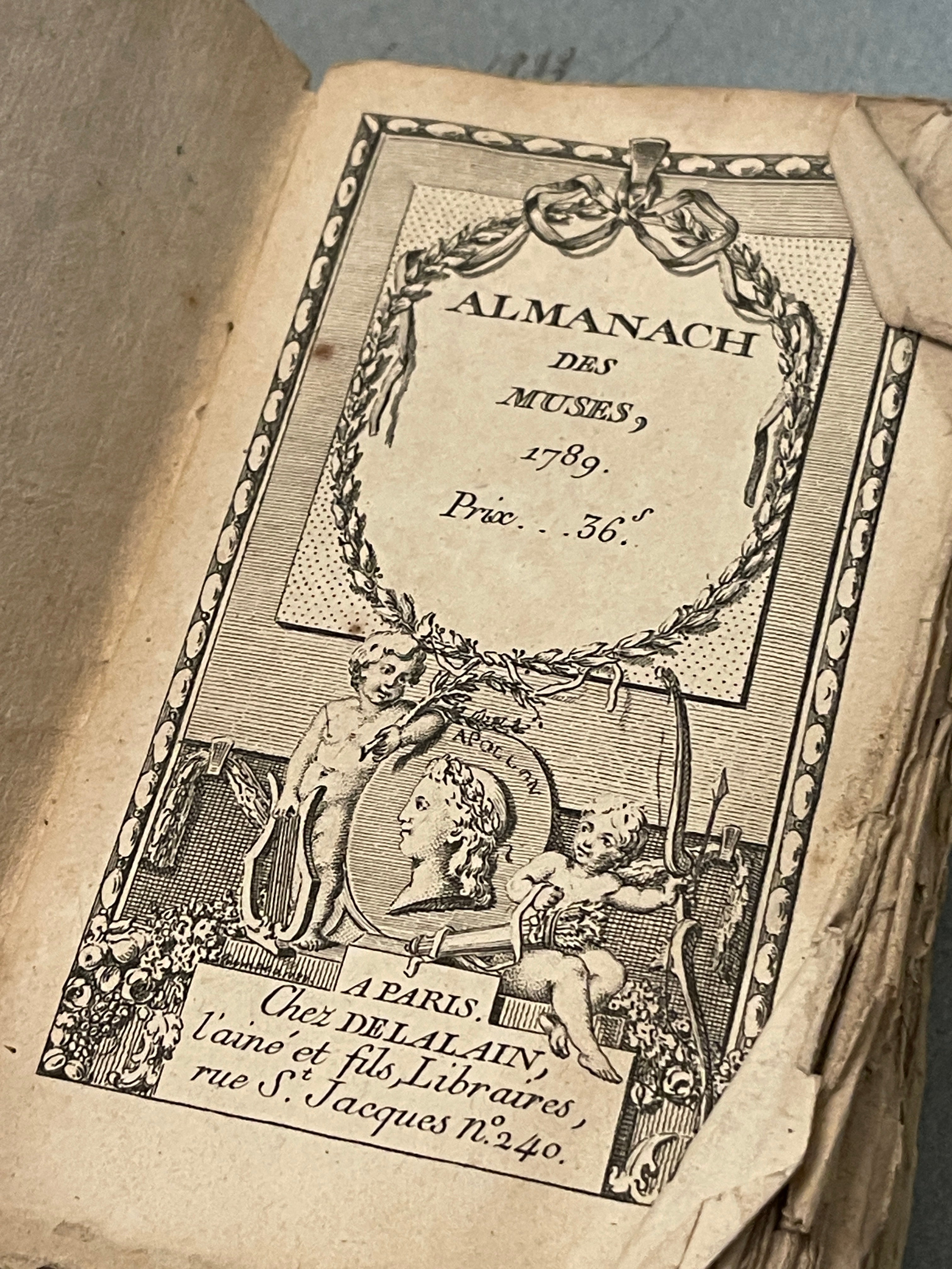 Antique French 1783 Papier Dominote Book
