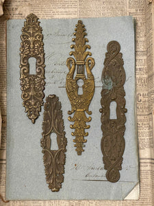 19th Century French Escutcheon Keyhole Covers - Z