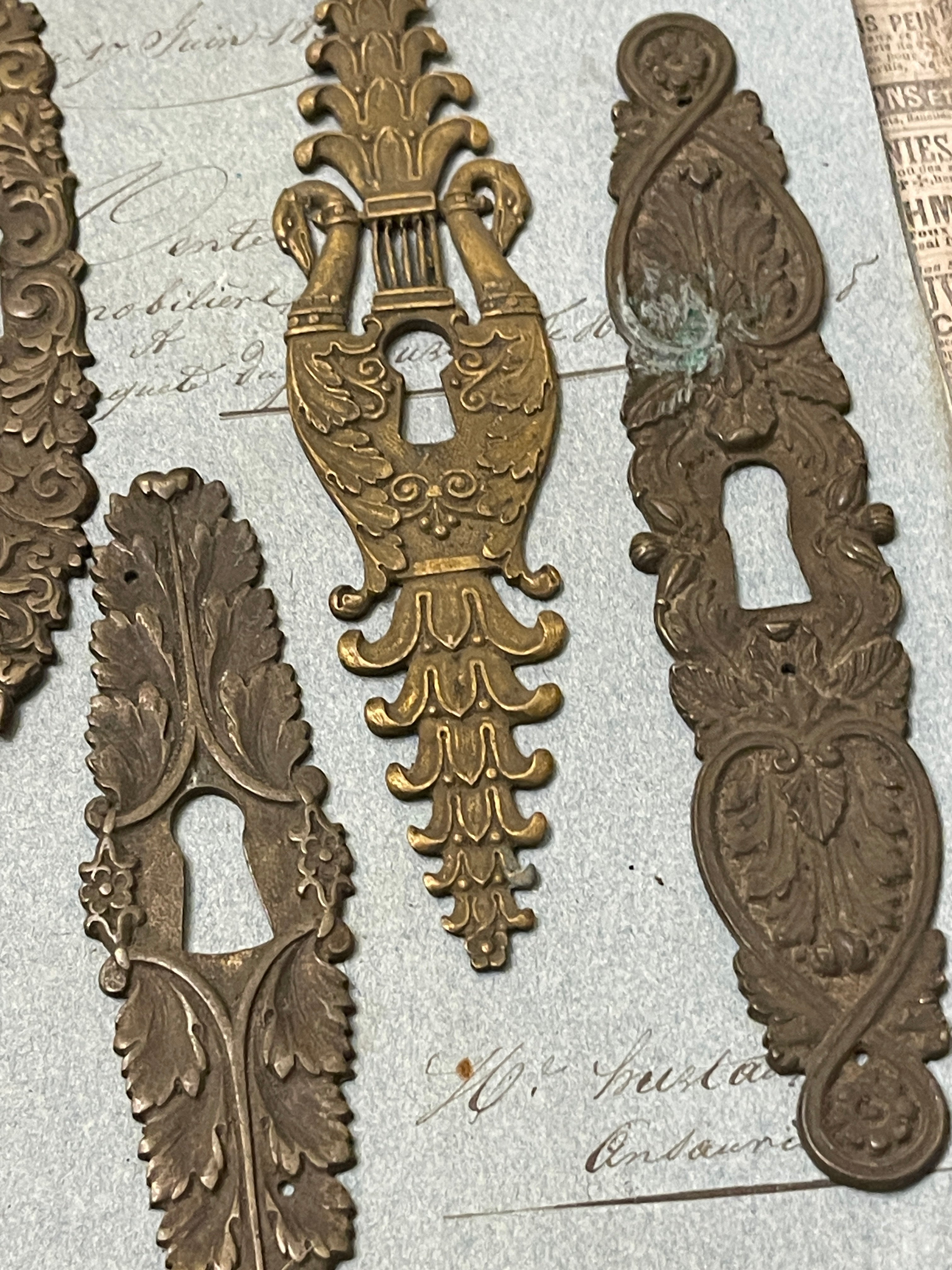 19th Century French Escutcheon Keyhole Covers - Z