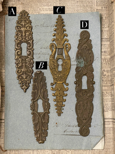 19th Century French Escutcheon Keyhole Covers - Z