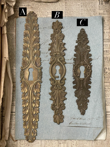 19th Century French Escutcheon Keyhole Covers - Y