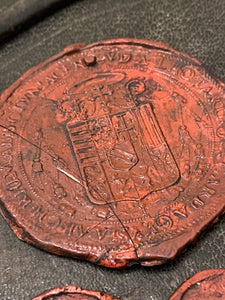 Large French 1700's Wax Seal Collection - Red