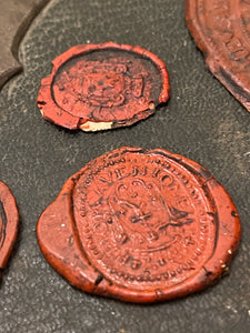 Large French 1700's Wax Seal Collection - Red