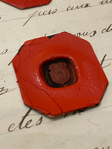 Rare French Red Wax Seal Impressions - D