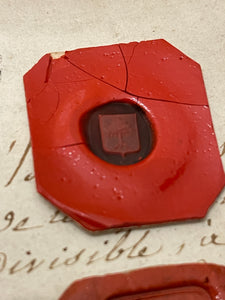 Rare French Red Wax Seal Impressions - F