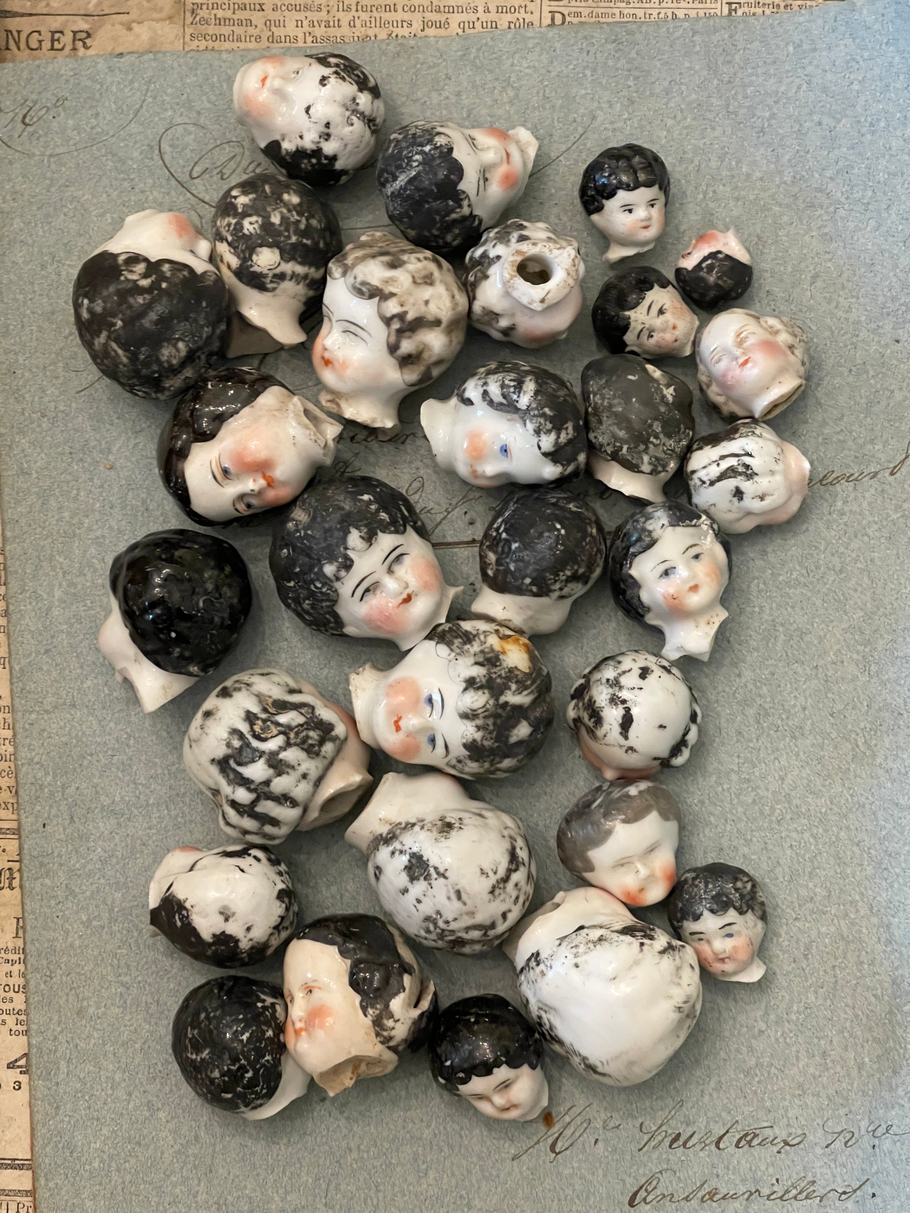 Vintage German Painted Doll heads by way of France