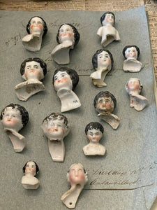 Vintage German Painted Doll heads with Shoulders - BDH3