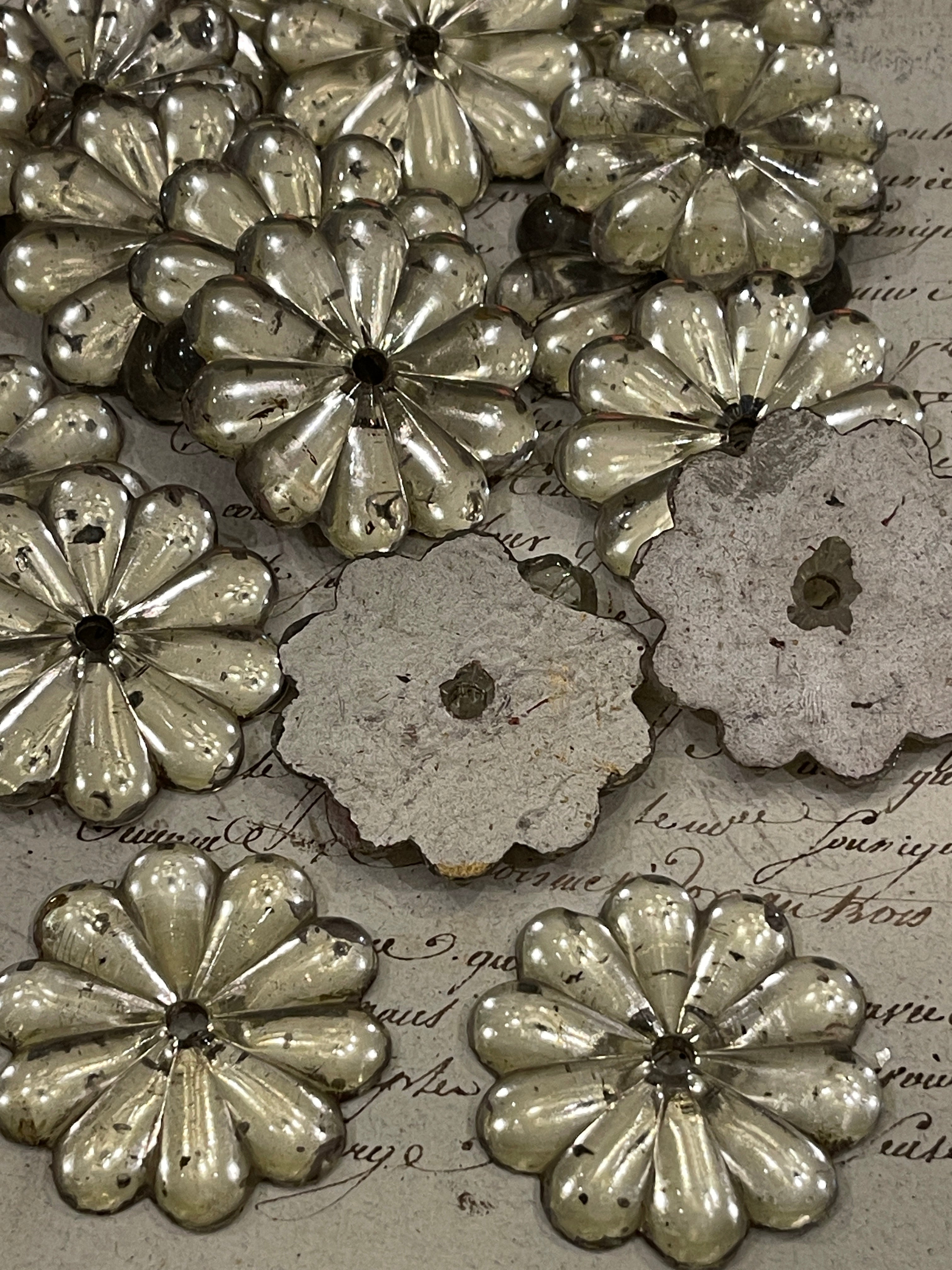 Antique French Pampille Flower Lustres