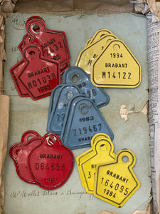 Vintage Retro Belgium Bike License Plate Tags