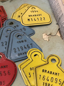 Vintage Retro Belgium Bike License Plate Tags
