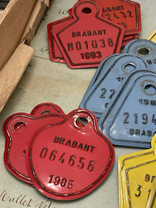 Vintage Retro Belgium Bike License Plate Tags