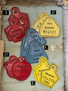 Vintage Retro Belgium Bike License Plate Tags