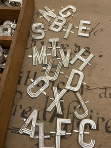 Antique French Aluminum Alphabet letters - Findings from France