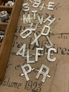 Antique French Aluminum Alphabet letters - Findings from France