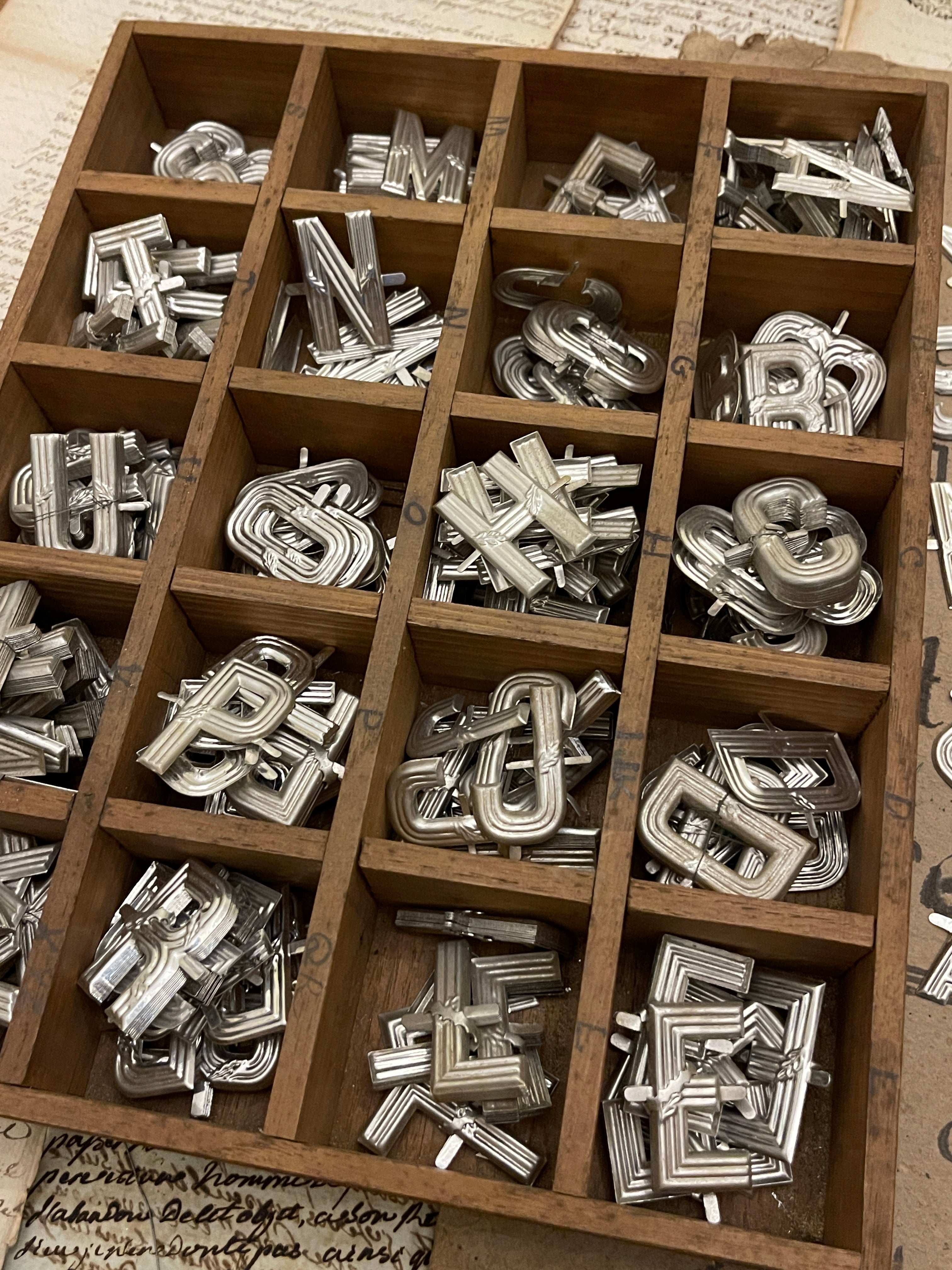 Antique French Aluminum Alphabet letters - Findings from France
