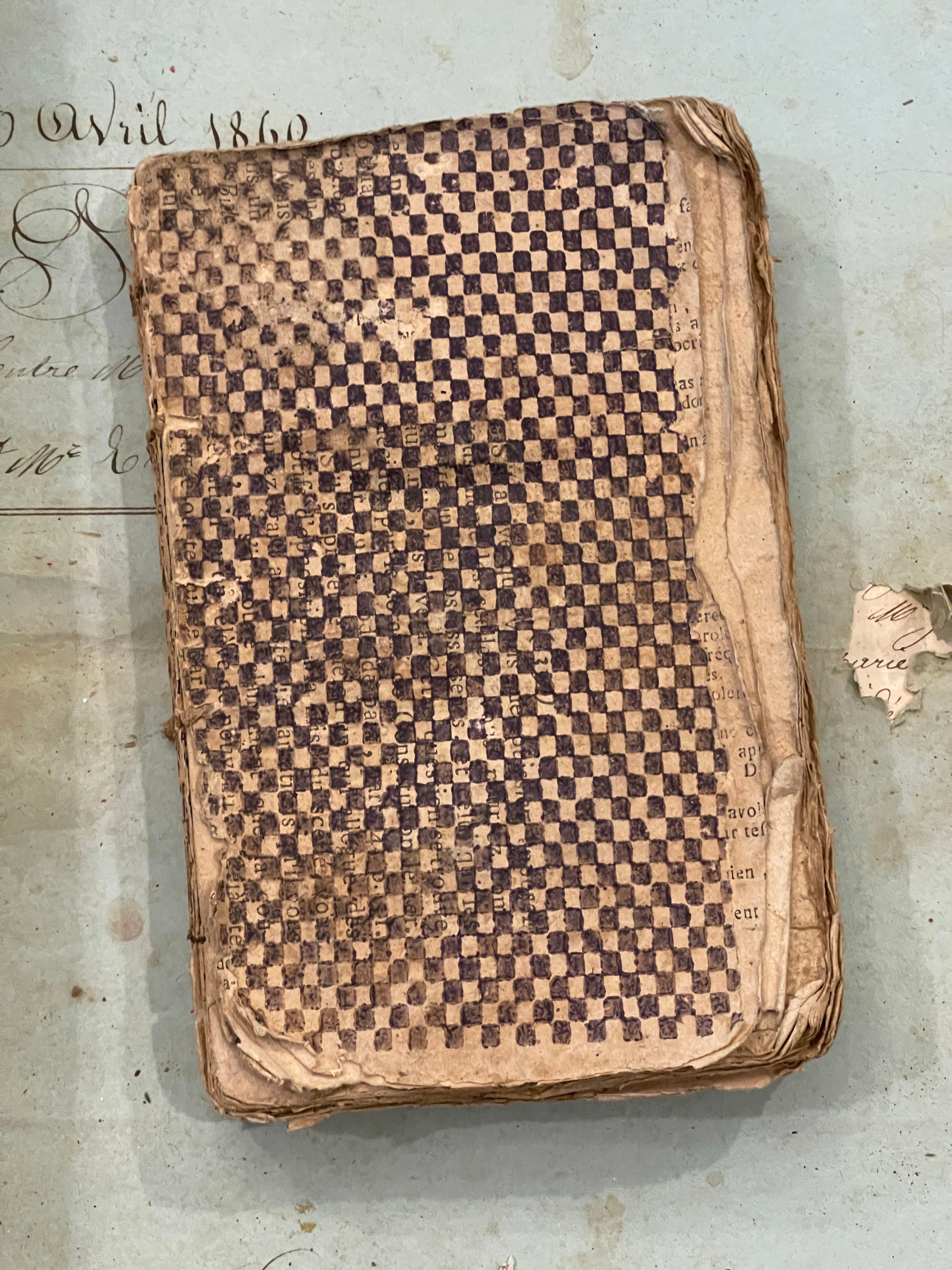 Antique French 1804 Papier Dominote Book