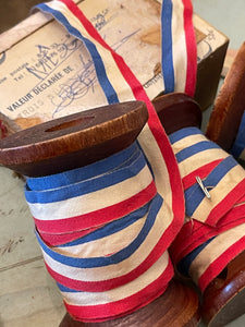 Aged French Striped Flag Ribbon - 5 yd. Spools