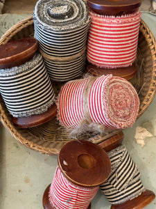 Striped Fringy Linen Ribbon - 5 yds